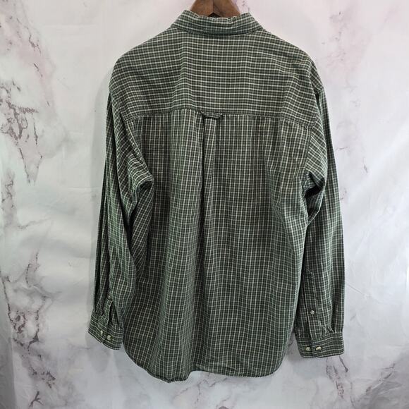 Columbia Shirt Mens Large Green Button Down Up Plaid Cotton Vintage Long Sleeve - Picture 5 of 10